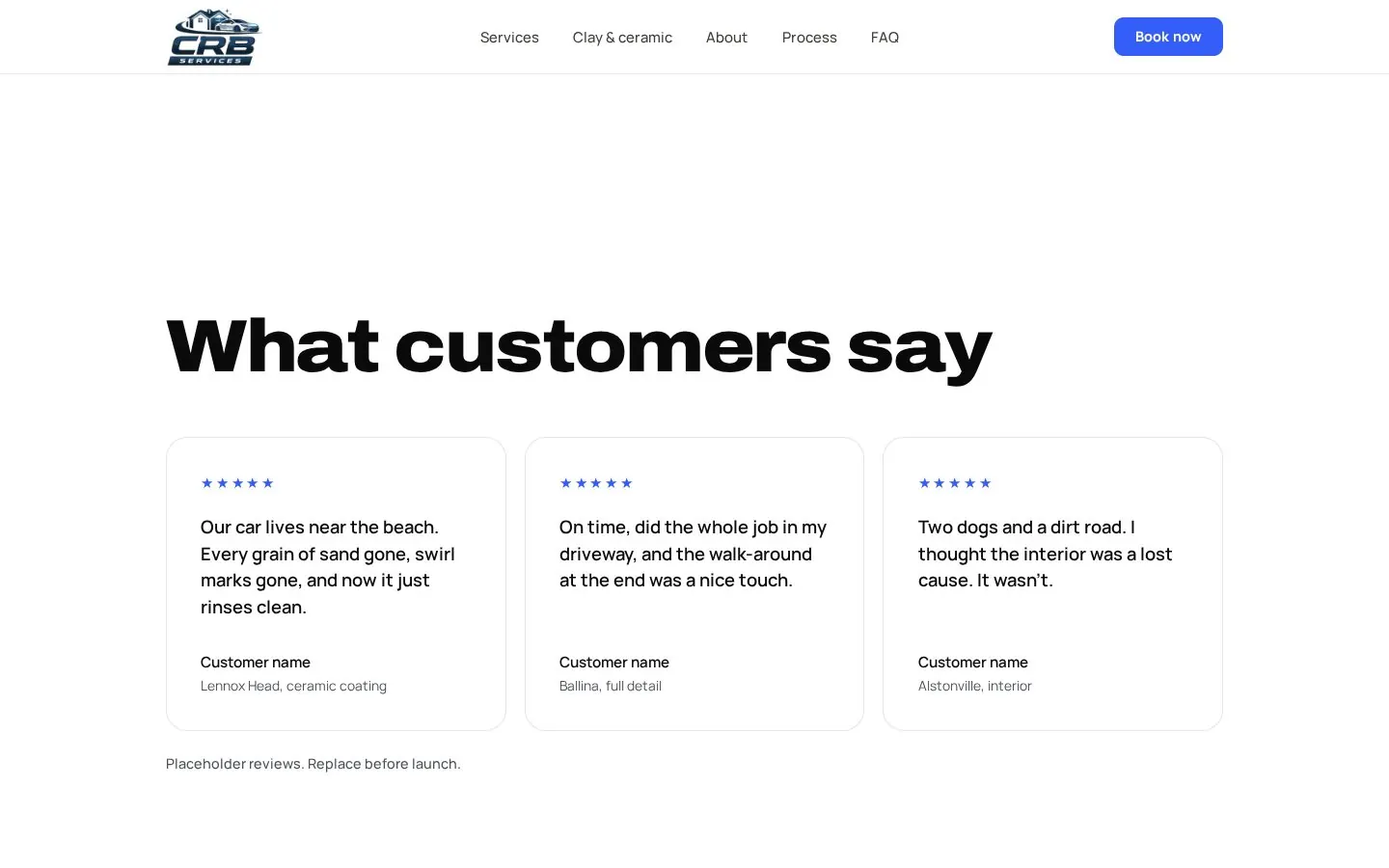 CRB Services website screenshot 4